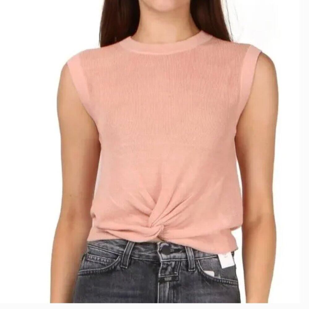 NWT Veronica Beard Kellen Sweater Sleeveless in Light Pink Size Large